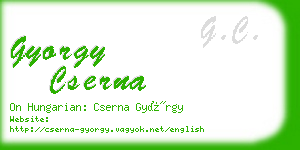 gyorgy cserna business card